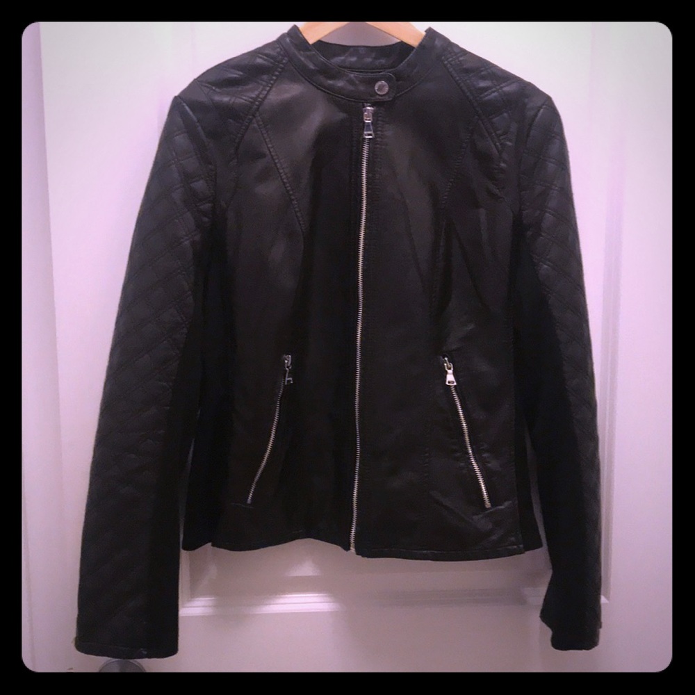 Quilted biker jacket
